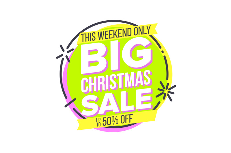 christmas-big-sale-sticker-vector-cartoon-sale-banner-tag-isolated-illustration