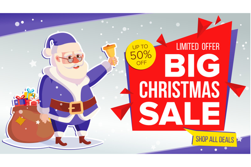 christmas-sale-banner-vector-cute-xmas-santa-claus-crazy-sale-poster-cartoon-business-brochure-illustration-design-for-xmas-banner-brochure-poster-discount-offer-advertising