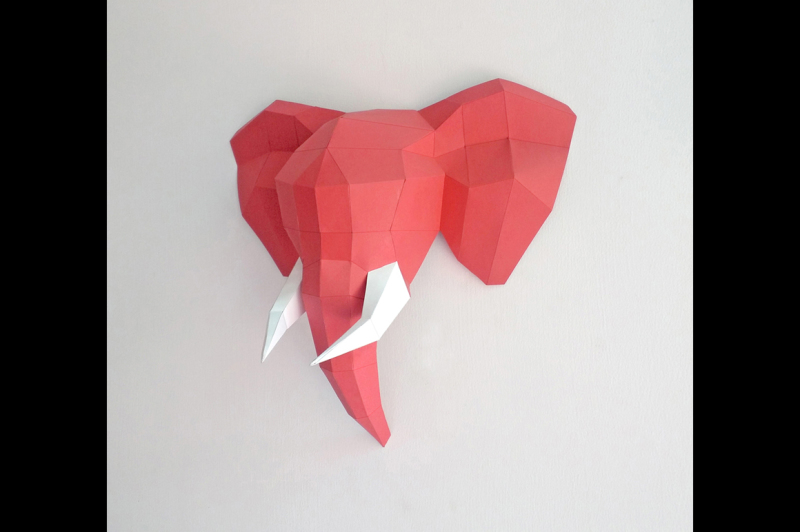diy-elephant-head-paper-trophy-wall-mount