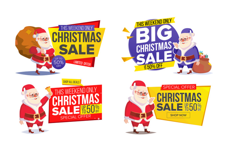 christmas-sale-banner-template-with-classic-santa-claus-vector