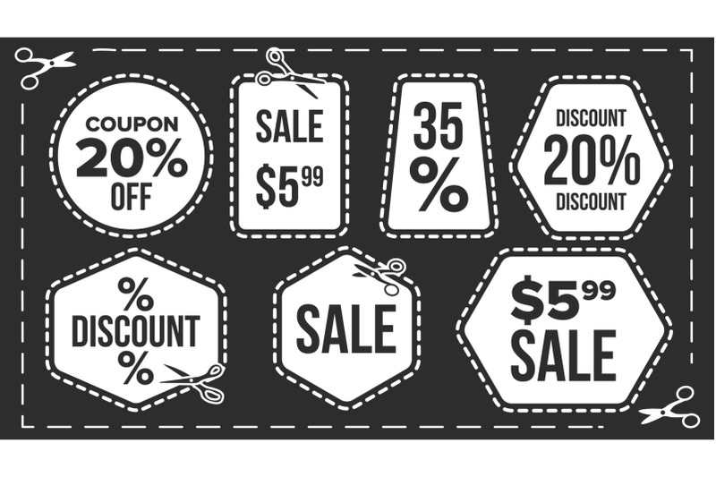 sale-banners-set-vector-craft-blade-cutout-template-discount-badge-advertising-element-flat-isolated-illustration