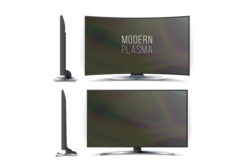 screen-lcd-plasma-vector-television-set-curved-and-flat-tv-screen-lcd-plasma-two-sides-isolated-on-white-background-realistic-vector-illustration