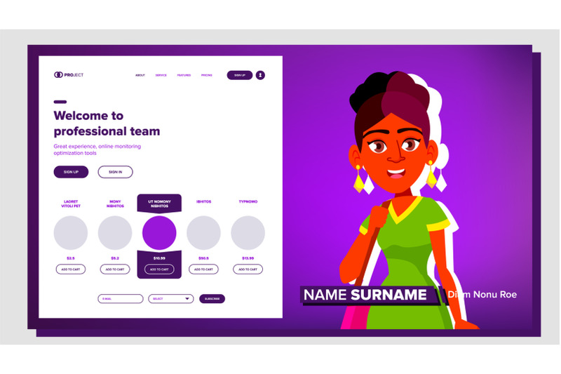 self-presentation-vector-indian-female-introduce-yourself-or-your-project-business-illustration