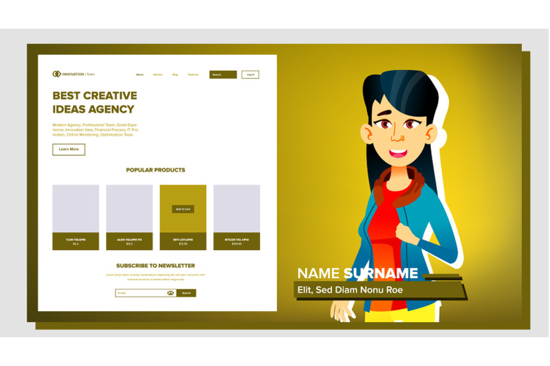 self-presentation-vector-asian-female-introduce-yourself-or-your-project-business-illustration