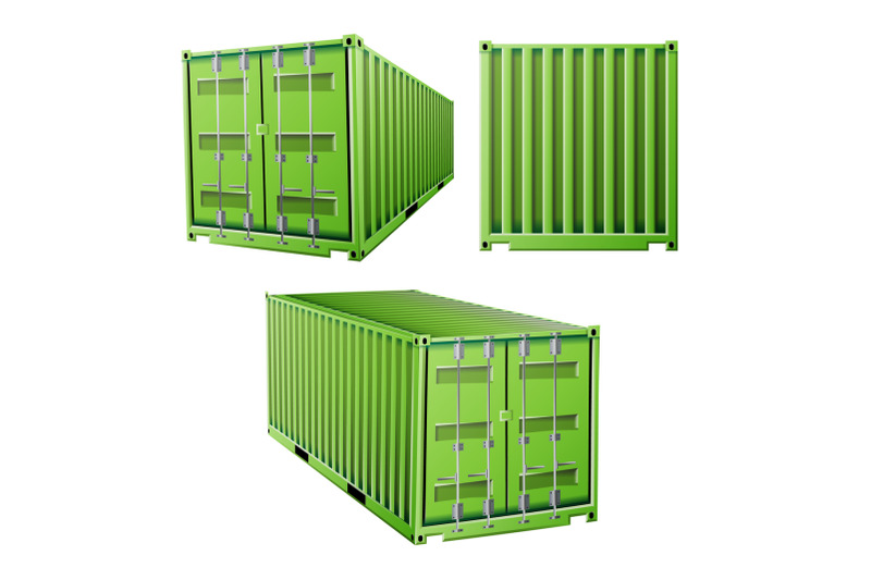 green-cargo-container-3d-vector-freight-shipping-container-concept-logistics-transportation-mock-up-isolated-on-white-background-illustration