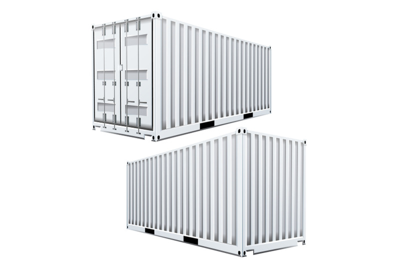 white-cargo-container-3d-vector-classic-cargo-container-freight-shipping-concept-logistics-isolated-on-white-background-illustration