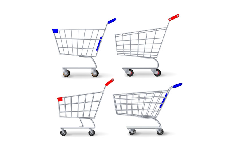 supermarket-shopping-cart-vector-set-empty-classic-chrome-cart-trolley-or-basket-isolated