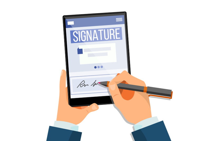 electronic-signature-tablet-vector-electronic-document-contract-digital-signature-isolated-flat-illustration