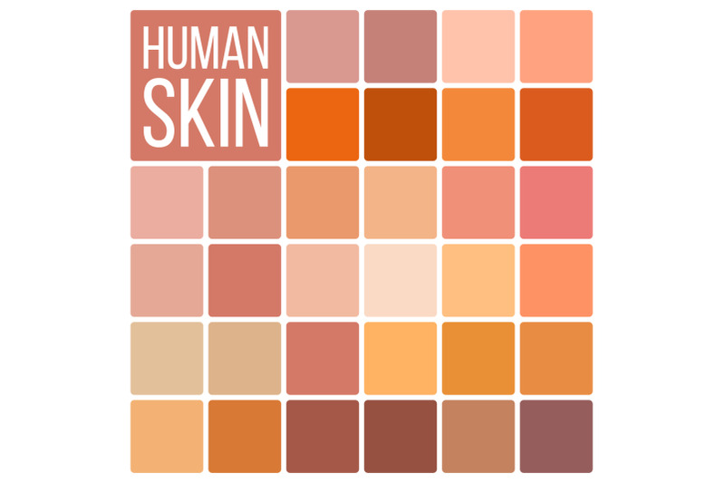 human-skin-vector-various-body-tones-chart-realistic-texture-palette-color-cosmetic-graphic-element-illustration