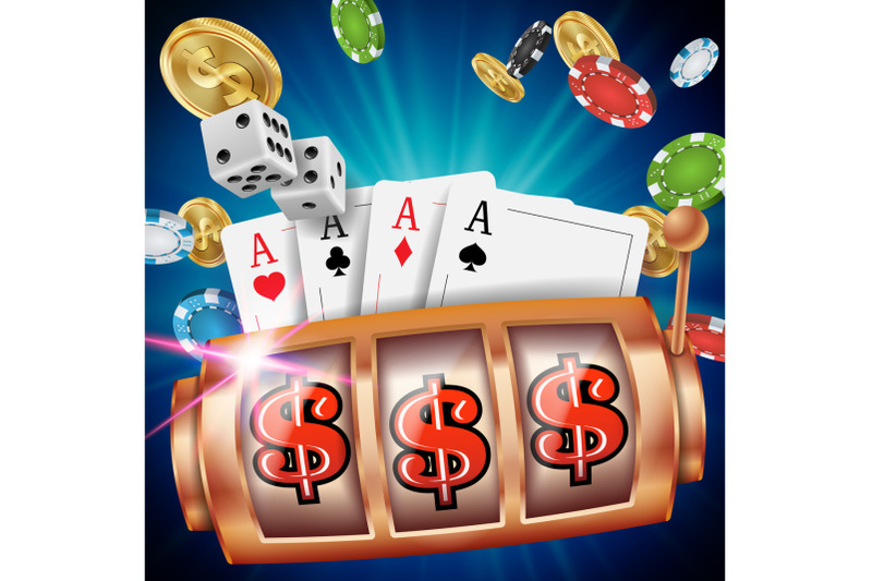 casino-slot-machine-banner-vector-spin-wheel-brochure-casino-concept-with-slot-machine-illustration