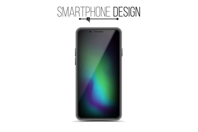 smartphone-mockup-design-vector-black-modern-trendy-mobile-phone-front-view-isolated-on-white-background-realistic-3d-illustration