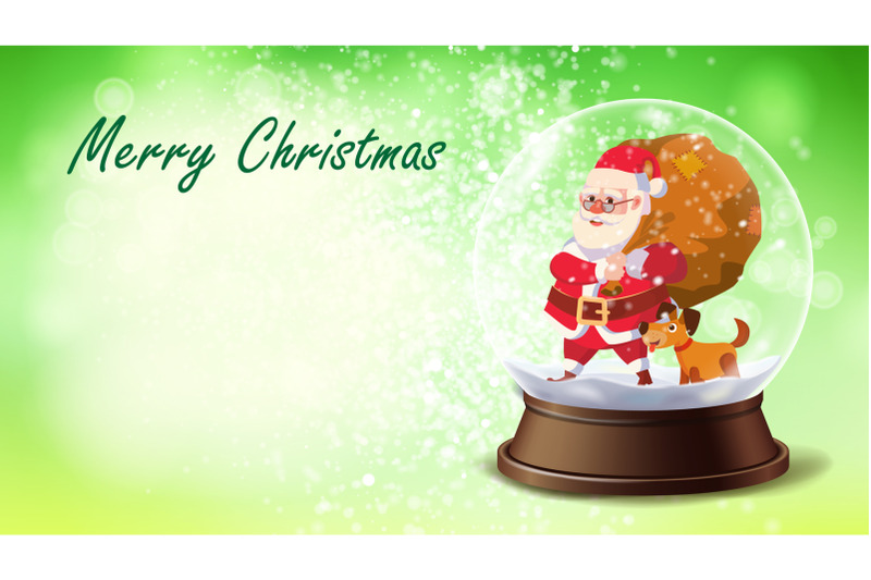 christmas-card-vector-snow-globe-santa-claus-gifts-holidays-xmas-greeting-design-template-new-year-design-template-illustration