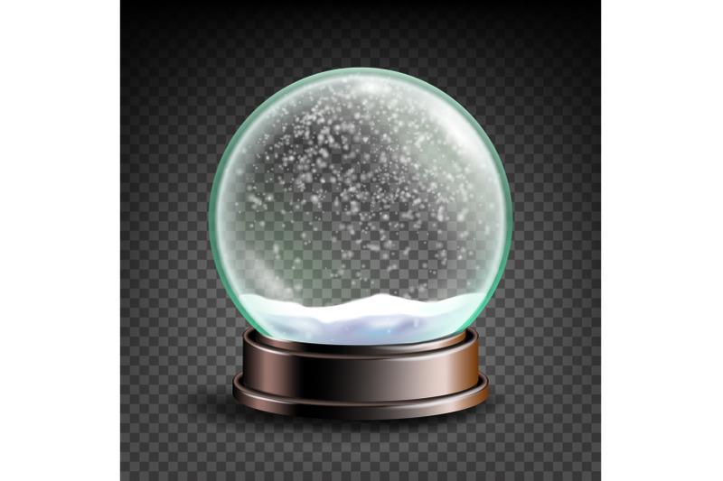 christmas-snowglobe-vector-sphere-ball-crystal-glass-empty-ball-transparent-background-realistic-illustration