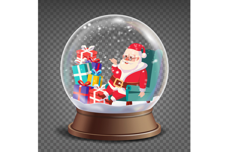christmas-3d-classic-xmas-snow-globe-vector-cartoon-santa-claus-with-gifts-glass-sphere-with-glares-and-gighlights-isolated-on-transparent-background-illustration