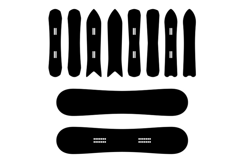 snowboard-icons-set-vector-black-and-white-different-types-isolated-snowboards-symbols-sign