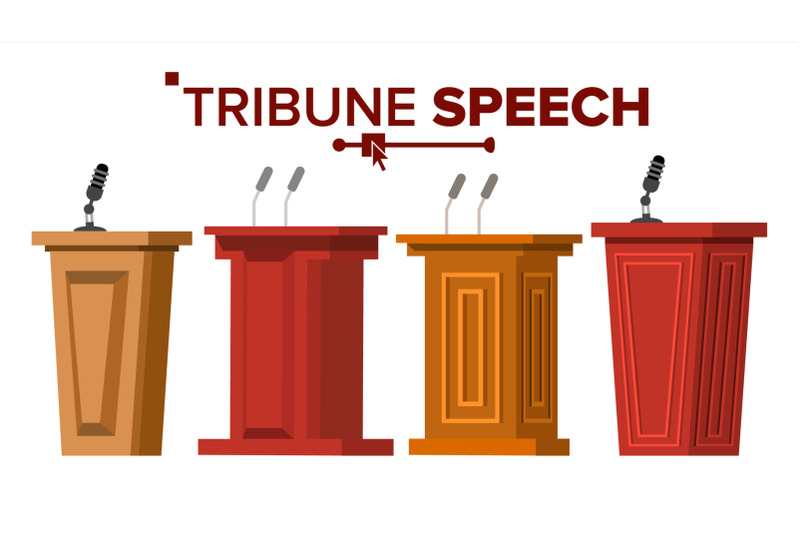 tribune-set-vector-podium-rostrum-stand-with-microphones-business-presentation-or-conference-debate-speech-flat-cartoon-illustration