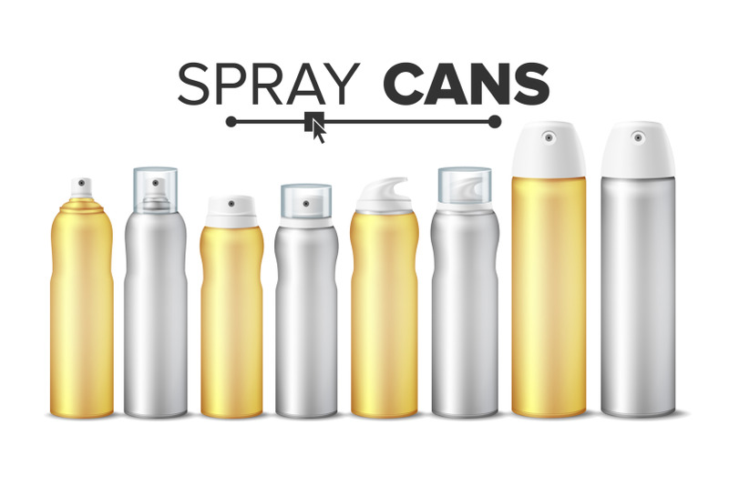 Download Spray Can Set Vector. Realistic White Cosmetics Bottles Blank Can Spray, Deodorant, Air ...