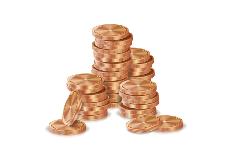 bronze-copper-coins-stacks-vector-silver-finance-icons-sign-success-banking-cash-symbol-investment-concept-realistic-currency-isolated-illustration