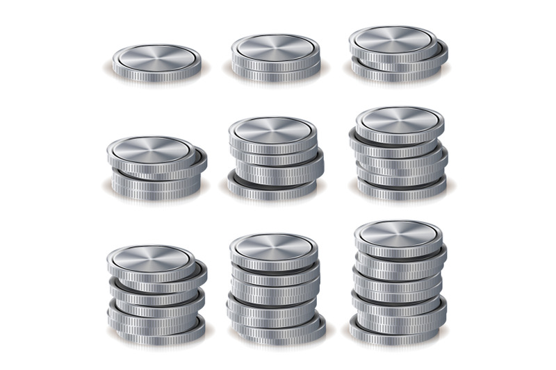 silver-coins-stacks-vector-silver-finance-icons-sign-success-banking-cash-symbol-investment-concept-realistic-currency-isolated-illustration