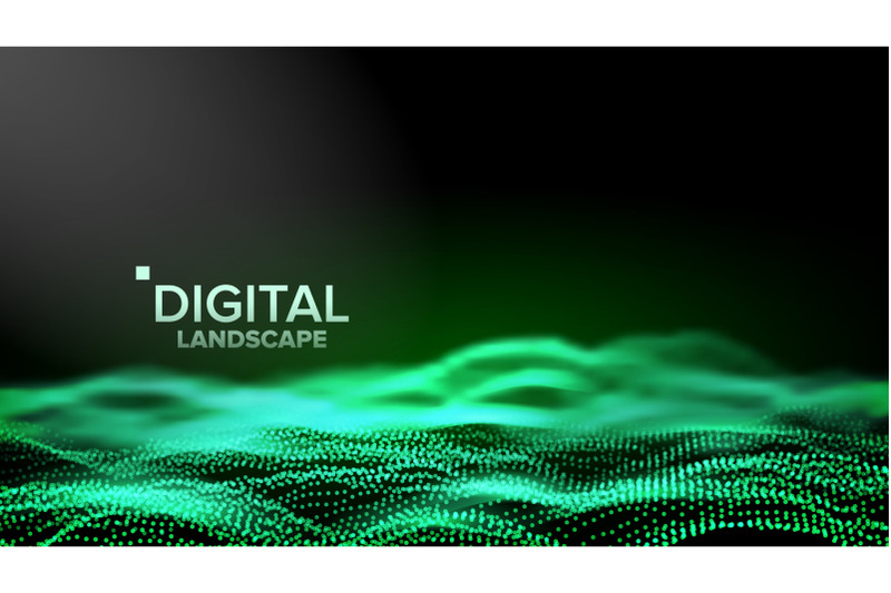digital-landscape-vector-data-technology-wave-mountain-tech-surface-dot-land-geometric-data-3d-illustration