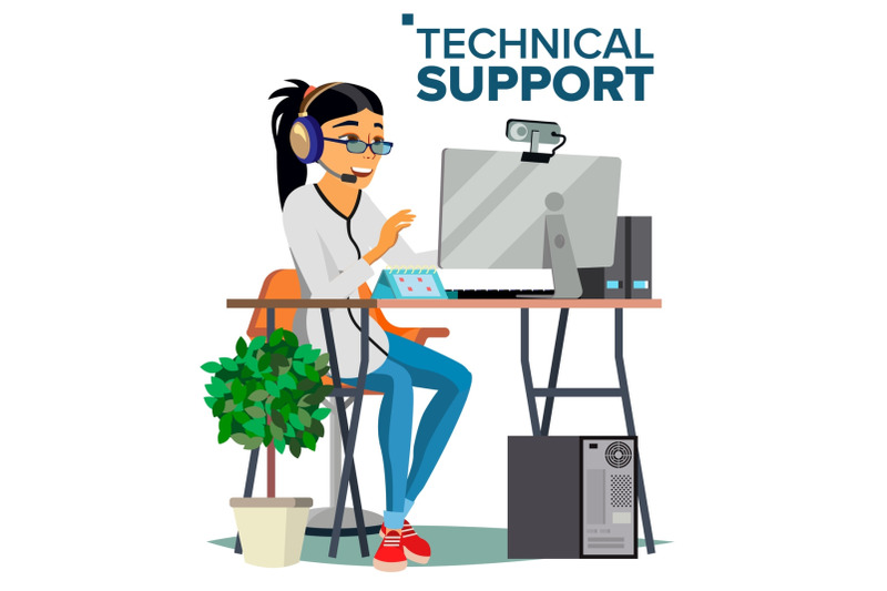 technical-support-vector-online-operator-specialist-ready-to-solve-problem-flat-isolated-illustration