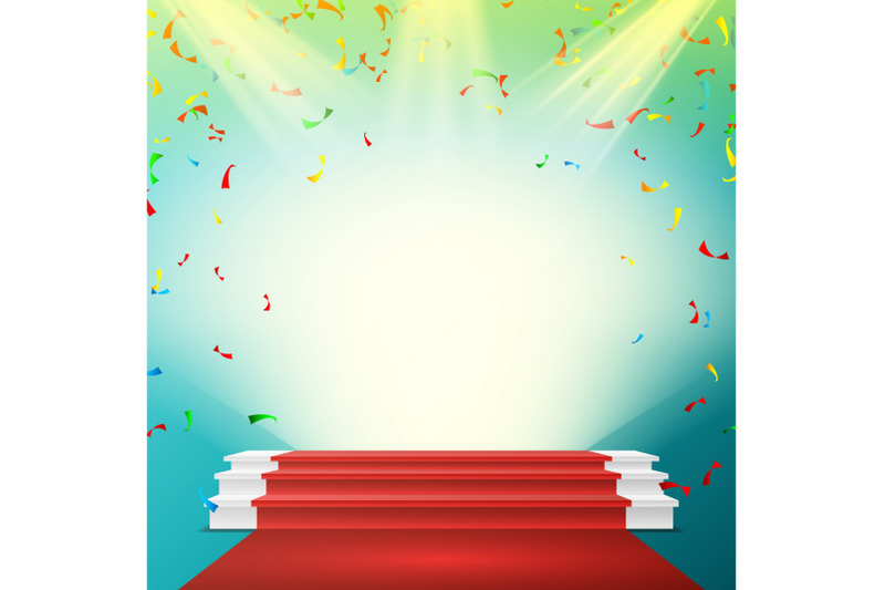 white-winner-podium-vector-red-carpet-falling-confetti-explosion-stage-for-awards-ceremony-pedestal-spotlight-award-illustration