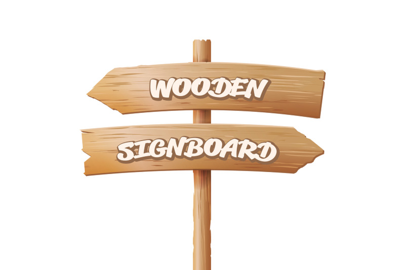 wooden-signboards-vector-old-geometric-sign-stand-in-cartoon-style