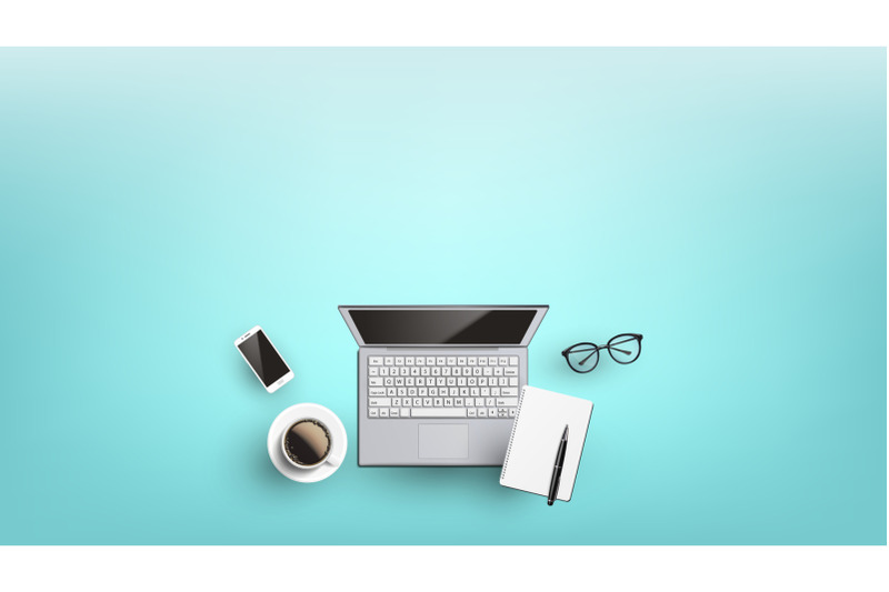 workplace-desk-for-freelancer-flat-lay-vector