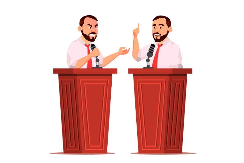 speaker-man-vector-podium-with-microphone-giving-public-speech-debates-presentation-isolated-flat-cartoon-character-illustration