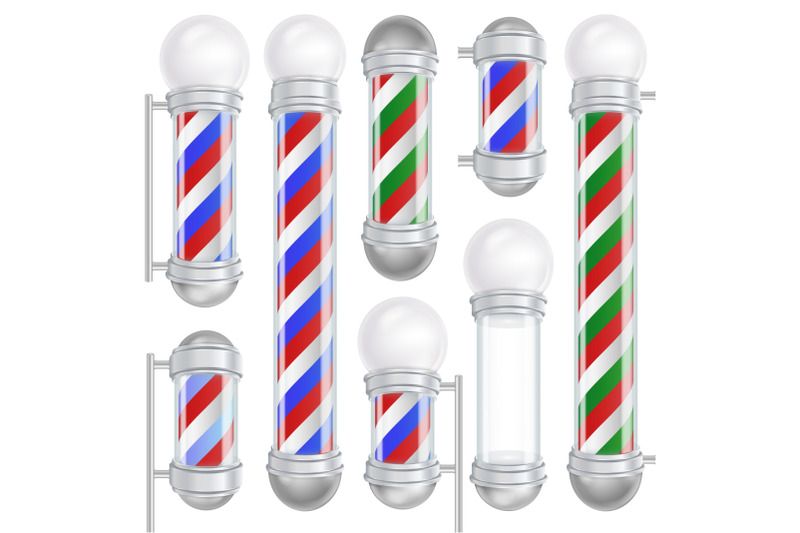 barber-shop-pole-vector-3d-classic-barber-shop-pole-set-red-blue-white-stripes-isolated-on-white-illustration