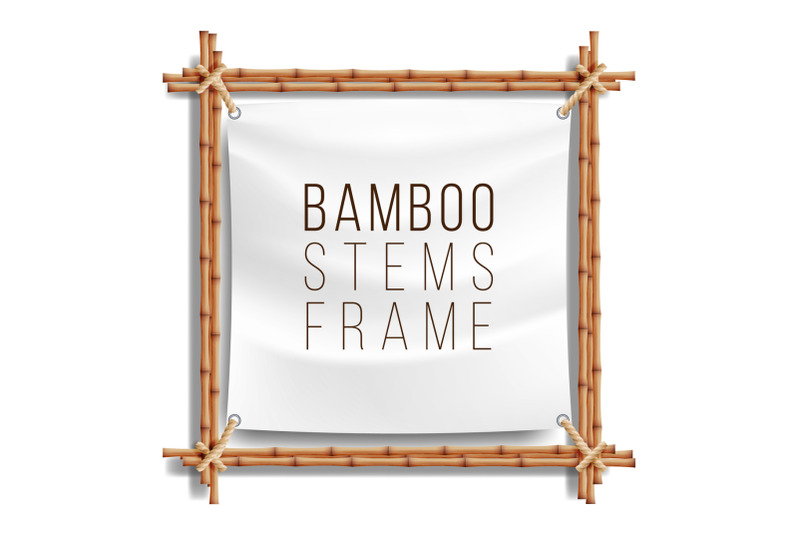 bamboo-frame-template-vector-good-for-tropical-signboard-empty-canvas-for-text-realistic-illustration