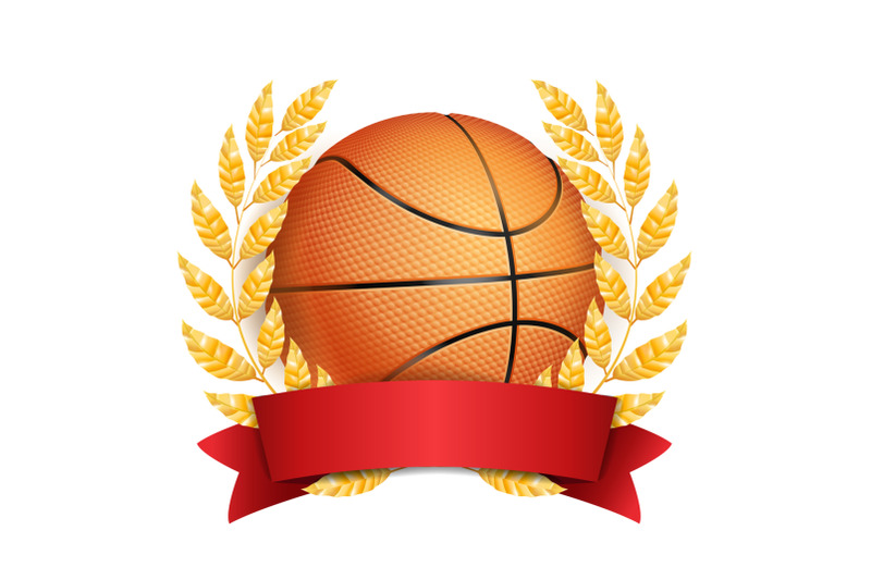 basketball-award-vector-sport-banner-background-orange-ball-red-ribbon-laurel-wreath-3d-realistic-isolated-illustration