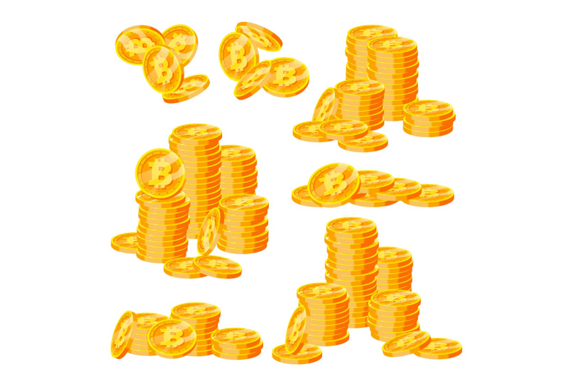 bitcoin-stacks-set-vector-crypto-currency-virtual-money-gold-coins-stack-business-crypto-currency-trading-design-isolated-flat-cartoon-illustration