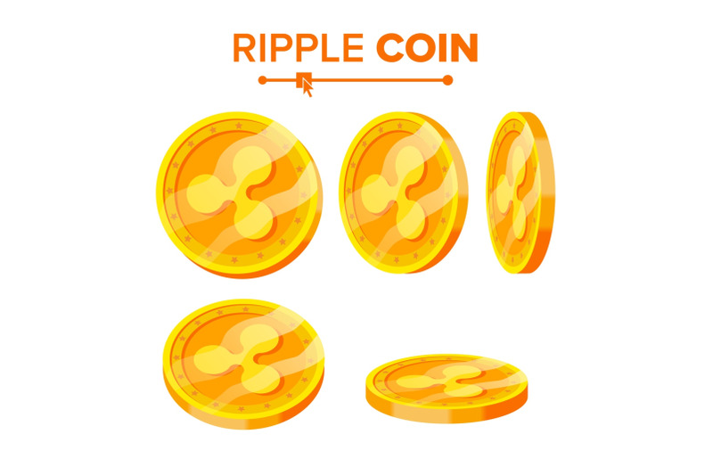 ripple-gold-coins-vector-set-flip-different-angles-ripple-virtual-money-digital-currency-isolated-flat-illustration