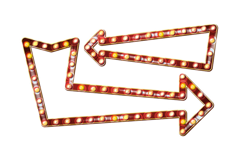 retro-arrows-billboard-vector-shining-arrow-light-sign-board-realistic-shine-lamp-frame-vintage-golden-illuminated-neon-light-carnival-circus-casino-style-isolated-illustration