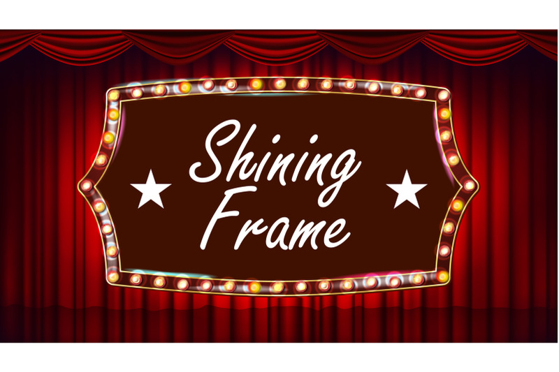 theater-curtain-frame-light-bulbs-vector-blue-background-blue-silk-textile-shining-retro-light-banner-gold-frame-realistic-vintage-illustration