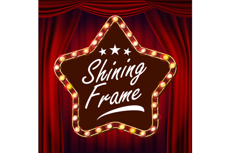 star-billboard-vector-red-theater-curtain-shining-light-sign-board-realistic-shine-star-lamp-frame-carnival-circus-casino-style-illustration