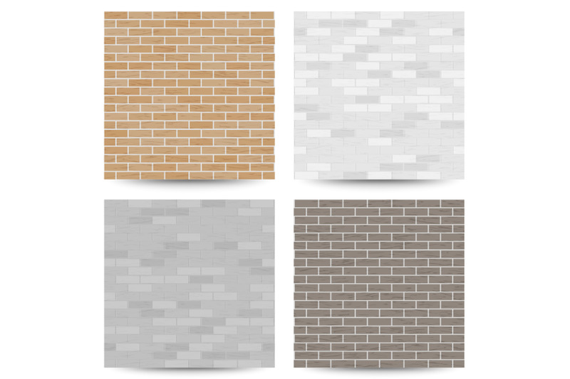 brick-wall-seamless-pattern-set-vector-illustration-gray-white-orange-color-design-element-background-texture