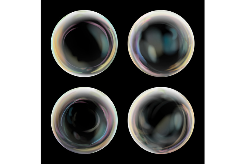 realistic-soap-bubbles-with-rainbow-reflection