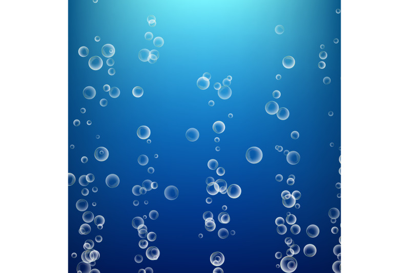 bubbles-in-water-on-blue-background-ocean-deep-circle-and-liquid-light-design-clear-soapy-shiny-vector-illustration