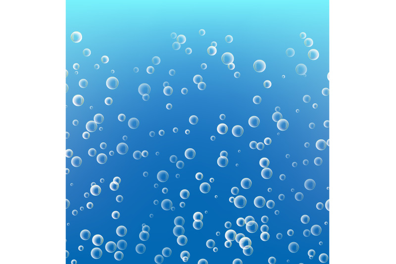 water-with-bubbles-on-blue-ocean-background-clear-soapy-shiny-vector-illustration