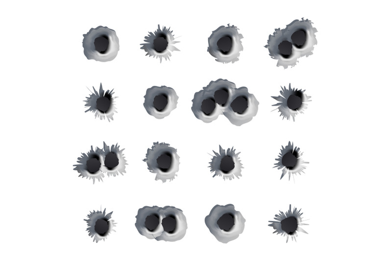 bullet-holes-set-vector-realistic-caliber-weapon-bullet-holes-punched-through-metal-isolated-on-white-background-crime-concept-effect-damage-illustration