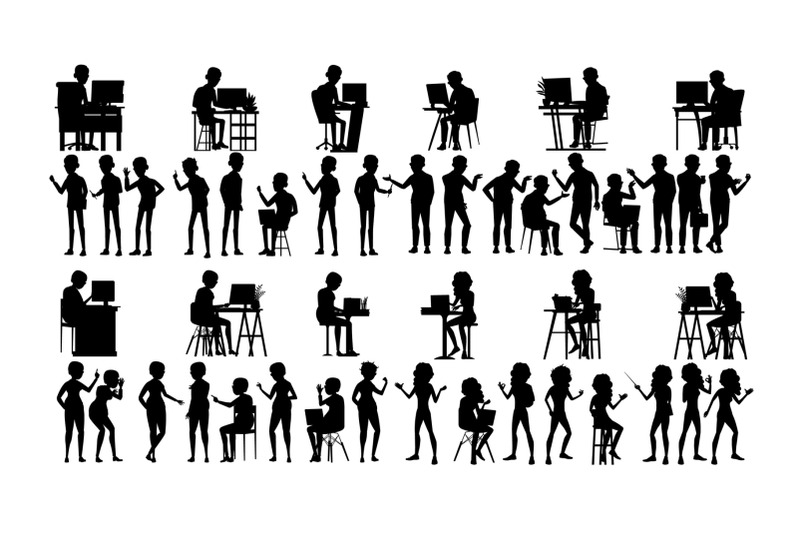 business-people-silhouette-set-vector-male-female-group-outline-person-shape-professional-team-formal-suit-icon-pose-social-conference-leader-businesswomen-leadership-image-illustration