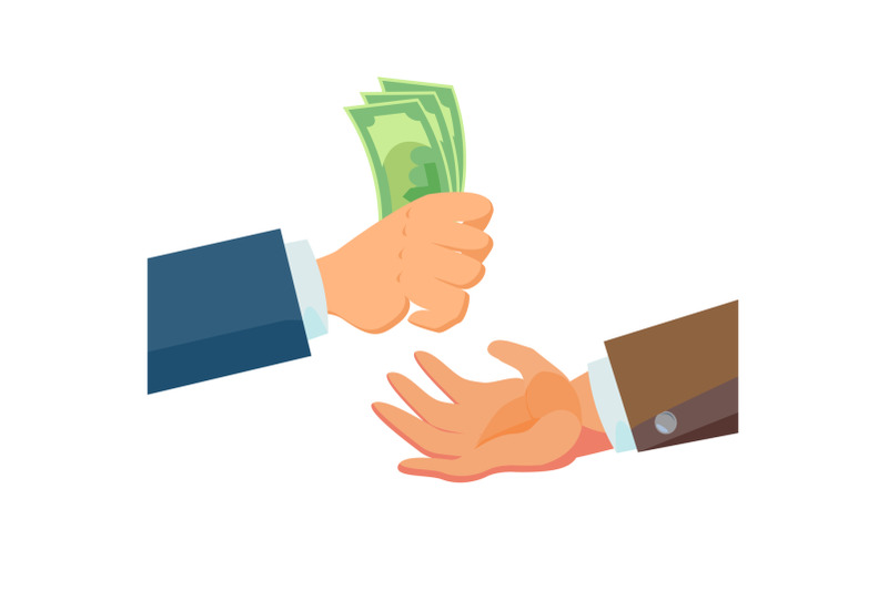 businessman-hands-giving-money-vector-salesman-agent-and-owner-banking-finance-sale-concept-flat-business-cartoon-isolated-illustration