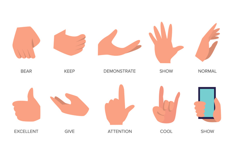 gestures-set-vector-hands-in-different-emotions-various-arm-gestures-signs-flat-cartoon-isolated-illustration