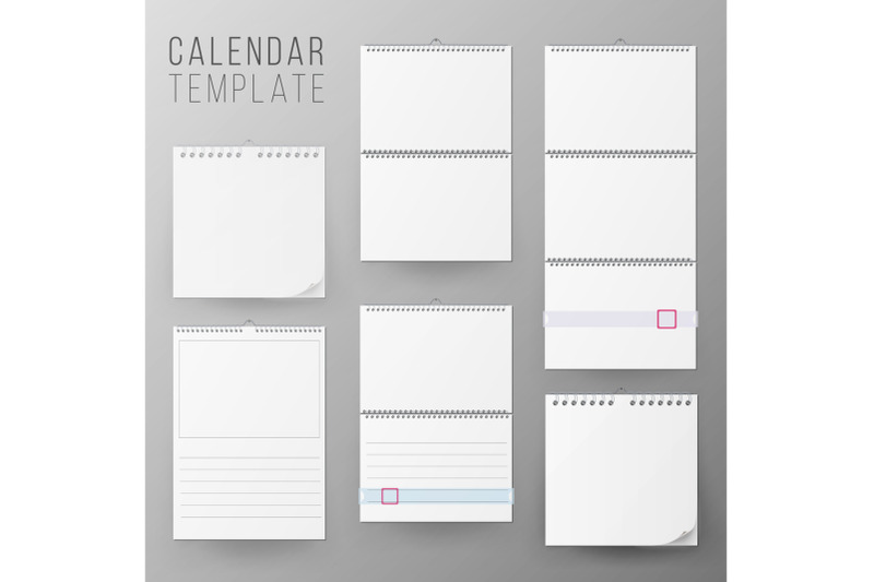 calendar-template-set-vector-realistic