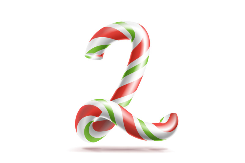 2, Number Two Vector. 3D Number Sign. Figure 2 In Christmas Colours ...