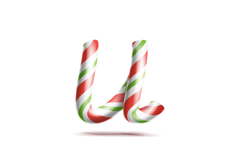 letter-u-vector-3d-realistic-candy-cane-alphabet-symbol-in-christmas-colours-new-year-letter-textured-with-red-white-typography-template-striped-craft-isolated-object-xmas-art-illustration