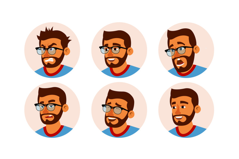 hindu-character-business-people-avatar-vector-bearded-man-face-emotions-set-creative-avatar-placeholder-cartoon-comic-art-illustration