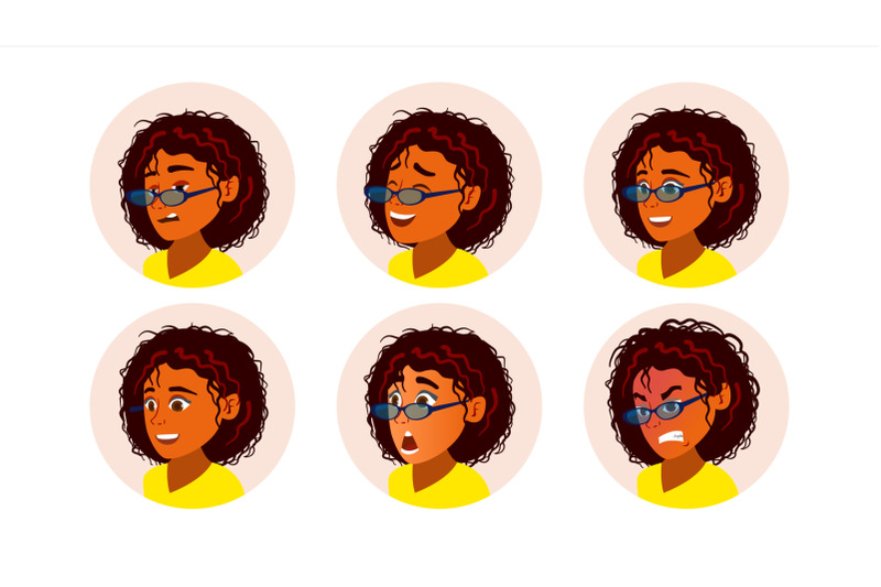 african-black-woman-avatar-vector-african-american-woman-face-emotions-set-character-business-people-cartoon-illustration